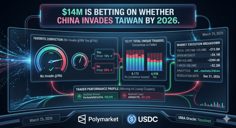 $14M Is Betting on Whether China Invades Taiwan by 2026.