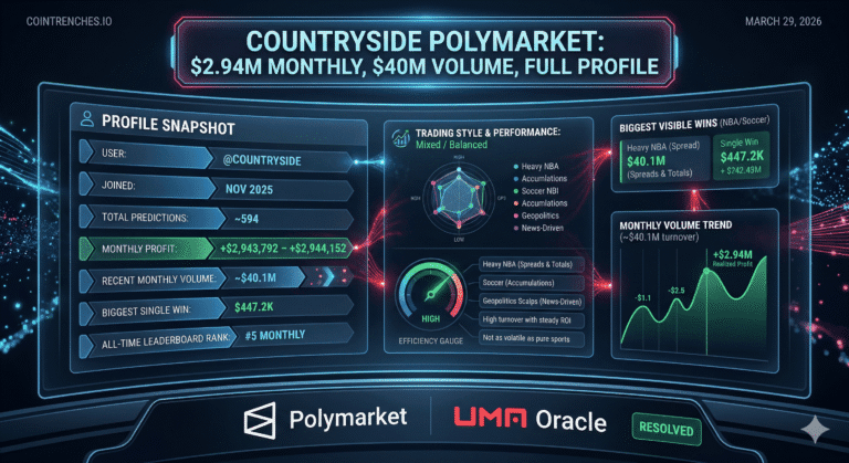 Countryside Polymarket: $2.94M Monthly, $40M Volume, Full Profile
