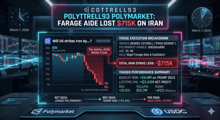 GCottrell93 Polymarket: Farage Aide Lost $715K on Iran