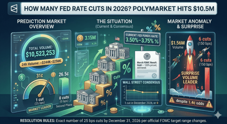 How Many Fed Rate Cuts in 2026? Polymarket Hits $10.5M.
