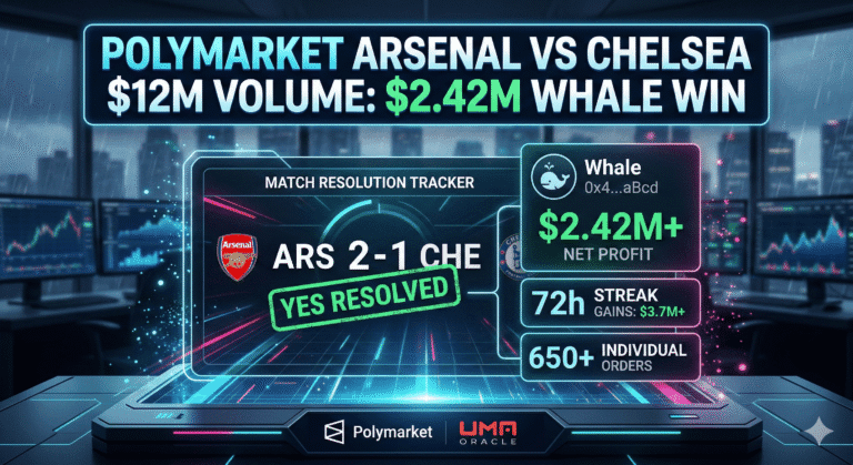 Polymarket Arsenal vs Chelsea $12M Volume: $2.42M Whale Win