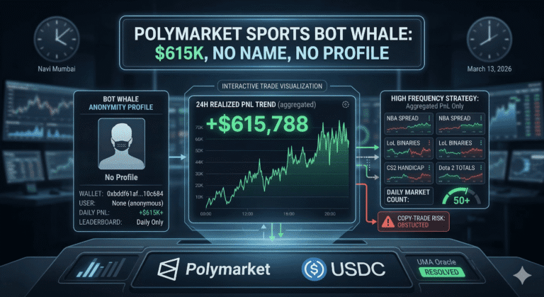 Polymarket Sports Bot Whale: $615K, No Name, No Profile