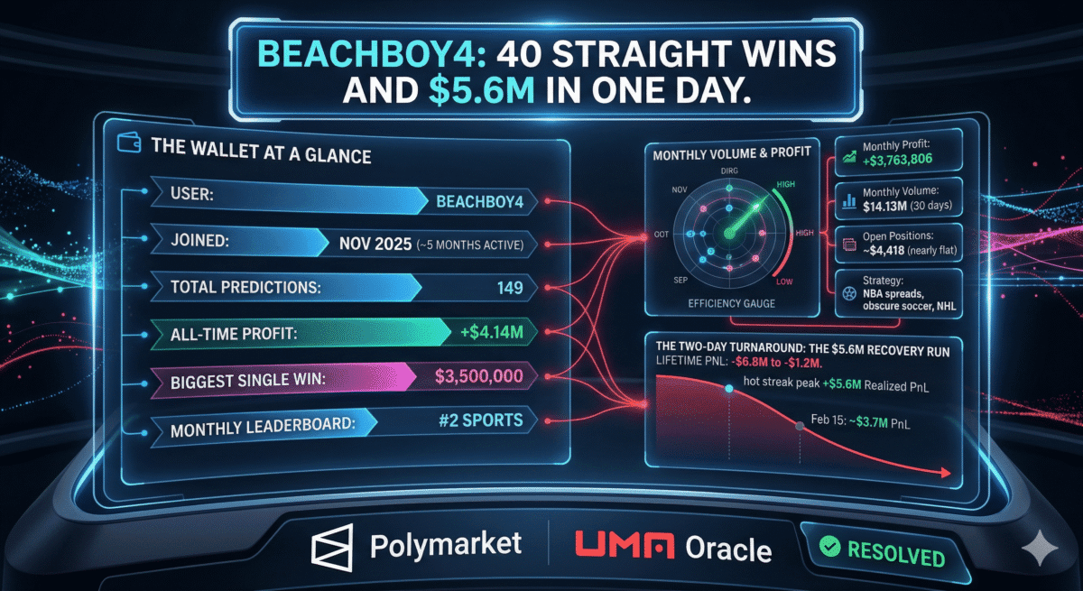 beachboy4: 40 Straight Wins and $5.6M in One Day.