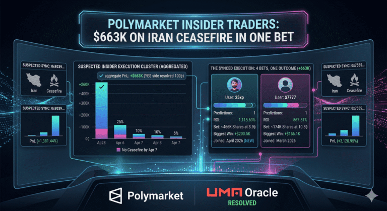 Polymarket Insider Traders: $663K on Iran Ceasefire in One Bet