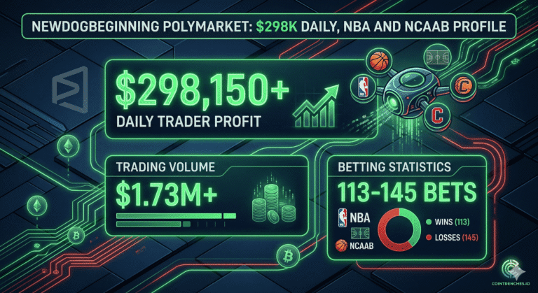 newdogbeginning Polymarket: $298K Daily, NBA and NCAAB Profile