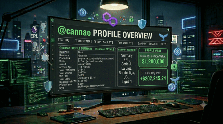 Cannae Polymarket: $1.9M All-Time, $1.2M Open, Soccer Whale