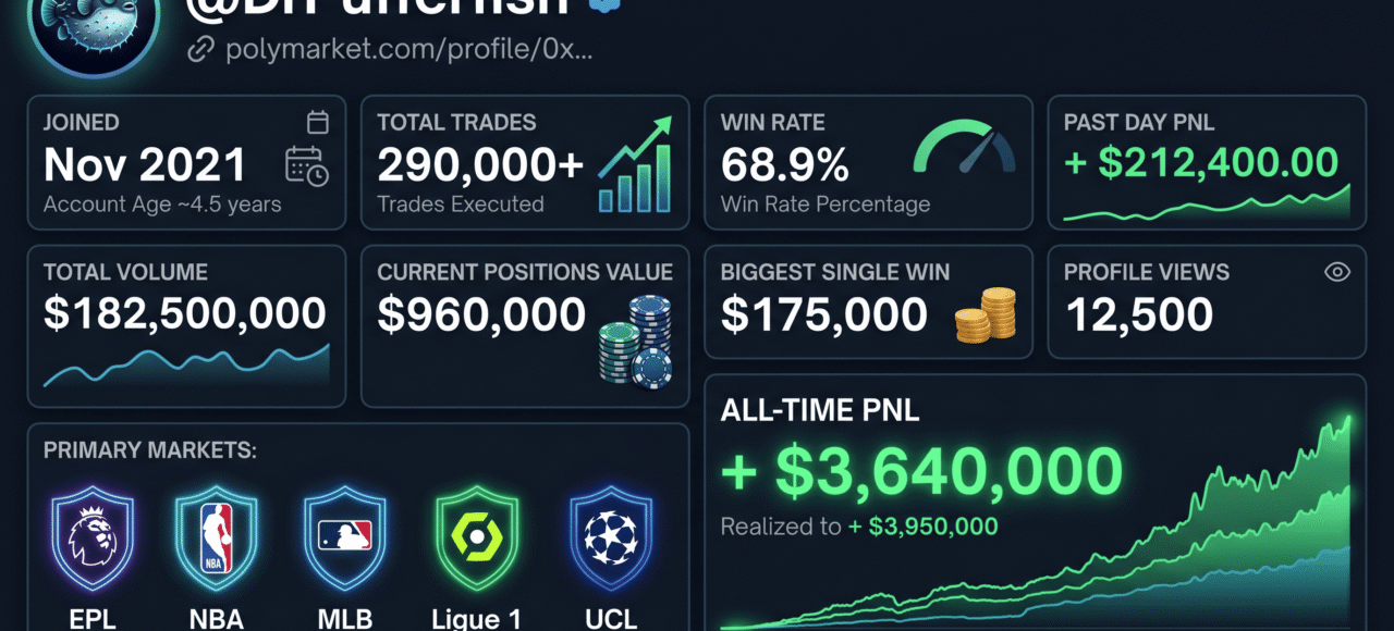 DrPufferfish Polymarket: $3.6M All-Time, 290K Trades, Full Profile