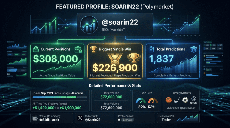 Soarin22 Polymarket: $1.4M All-Time, OKC Thunder and PGA Whale