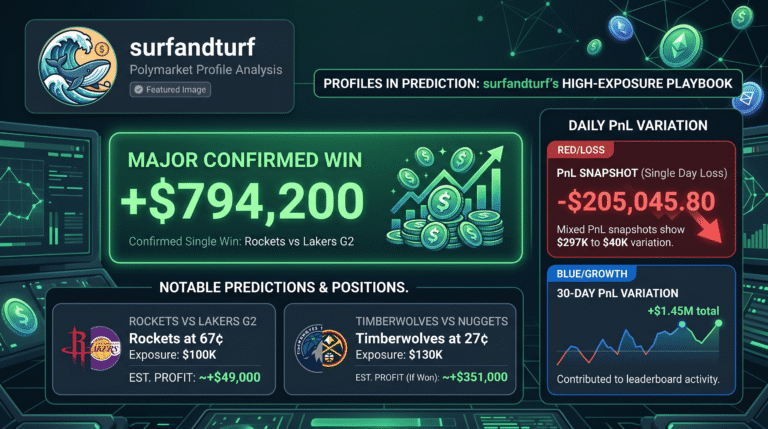 surfandturf Polymarket: $2M All-Time, NBA Playoff Whale Profile